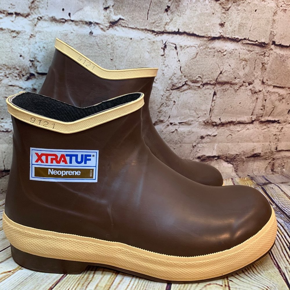 Xtratuf Neoprene Mens Brown Deck Boots Size 8